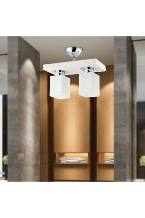 Square 2-Piece Modern Placemat Young Room KitchenBedroom Chandelier 3352-02-WH - Apliqa
