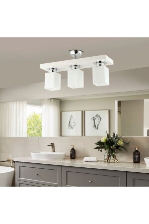 Square 3-Piece Modern Plafonier Young Room KitchenBedroom Chandelier 3352-03-WH - Apliqa
