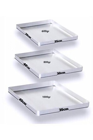 Square Baklava Tray 3 Pieces 3 Sizes BAKLAVA TRAY 3 PIECES - Alüminyum