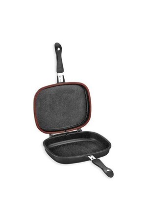 Square Double Grill Pan 34 cm Square Double Sided Pan 2 Pieces Black - Schafer