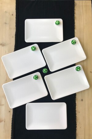 Square Matte Cream 6 Pieces 31 X 21 Cm Breakfast Service khvl21 - GULHANILE