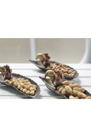 Squirrel Figured Snack Bowl, 3-Piece Plate, Special Design Figurine, Gift Object Çrz01 - Gift Garden
