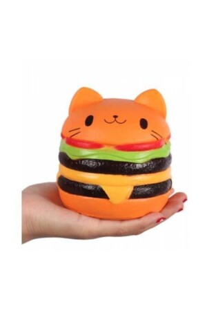 Squishy Big Size Hamburger Drop Toy Sukushi Toy Hamburger Height 9 cm with Keychain - Buldum