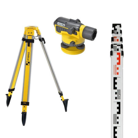 STABILA OLS26 Set optical level, stand and telescopic ruler set - Stabila