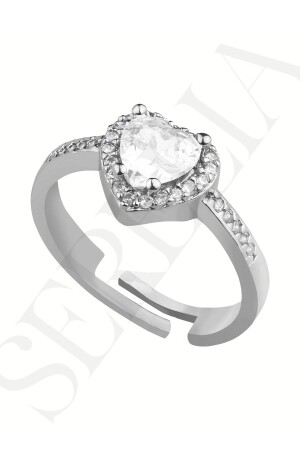Stahl silberfarbener Ring Herzring Ring - Dmr Accessoire
