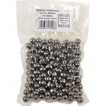Stahlkugeln für Schleudern, ca. 8 mm, 200 Stück - FoxOutdoor