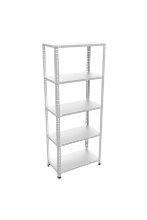 STAHLREGAL 5 Etagen 43x93x200 cm Regal aus verzinktem Stahl. Lager, Archiv, Speisekammer, Akte, Markt, Lebensmittelregal 5KGCR4394200 - RafBurada