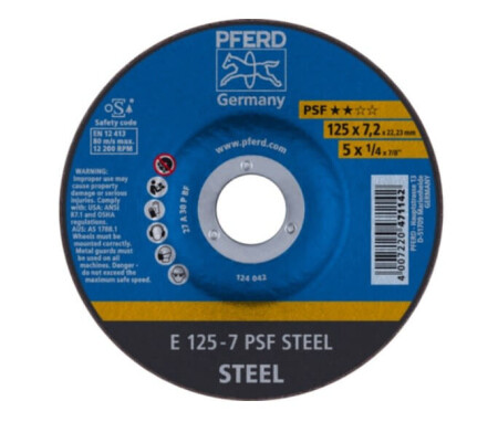 Stahlschleifscheibe PFERD PSF Ø125x7x22mm A30 - Pferd