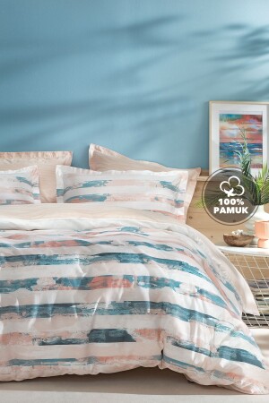 Stain Ranforce Double Duvet Cover Set - Powder - Yataş