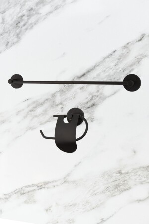 Stainless Black Long Towel Holder - Narrow Covered Toilet Napkin Holder Set of 2 99012 - UG Home