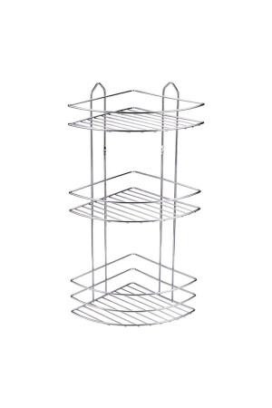 Stainless Chrome 3 Layer Bathroom Corner Shampoo Holder Corner Holder Bathroom Shelf ekso-0 - emsa