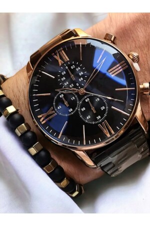 Stainless IPC Coating Luxury Sports Metal Men's Wristwatch - Dark Blanc