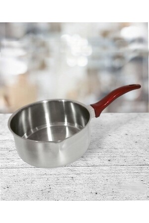 Stainless Milk Sauce Pan 15 cm Egg Boiling Pot with Bakelite Handle BGNPTXYZ - Russet