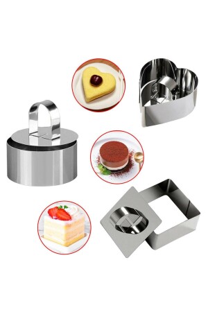 Stainless Parfait Cake Mold Set of 3 NARK038 - Nar kalıp