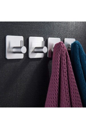Stainless Steel 4 Piece Bathroom Organizer Towel Rack - Adhesive Mounting - No Screws.AS2456 - DELTAHOME