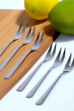 Stainless Steel 6 Pieces Lemon Fork, Olive Fork, Fondue Fork MBT-159 - Battal