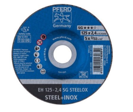 Stainless steel cutting disc PFERD EH 125x2.4mm A46 R SG-INOX - Pferd