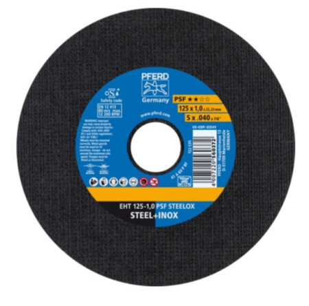 Stainless steel cutting disc PFERD EHT 125x1.0mm A60 P PSF-INOX - Pferd