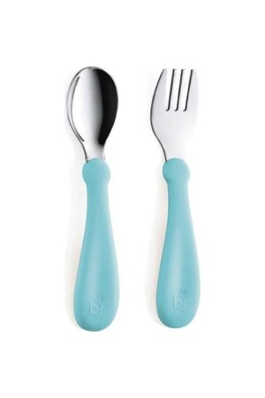 Stainless Steel Fork Spoon Set Turquoise 0529 - Babyjem