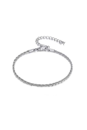 Stainless Steel Italian Twist Chain Unisex Bracelet 2 mm - Esj