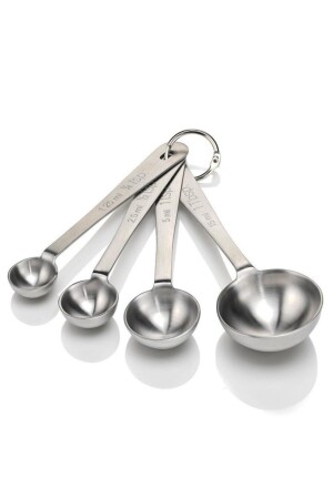 Stainless Steel Measuring Spoon Set of 4 (1. 25ml, 2. 5ml, 5ml, 15ml) PÇÖK1251 - By Tüfekçi