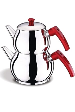 Stainless Steel Teapot Set for 3-4 Persons Sphere Model Capsule Base Self Strainer 2. 2 L Lux Mini abn2303232314 - abnturk