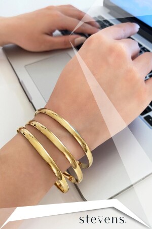 Stainless Tarnish Steel Thick Ajda Bracelet - Stevens