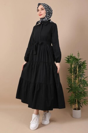 Standard Buttoned Dress Black button-down - CNG MODA