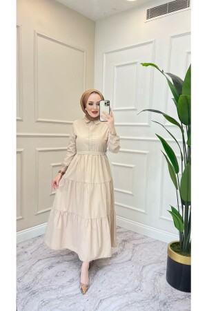 Standard Collar Buttoned Dress standard5-h - İPEK TUTUŞ