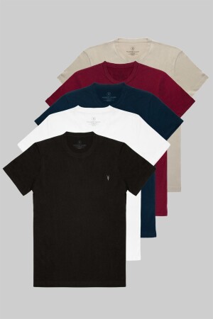 Standart Kalıp Basic Relaxed 5-li Paket T-shirt - Combine Michail