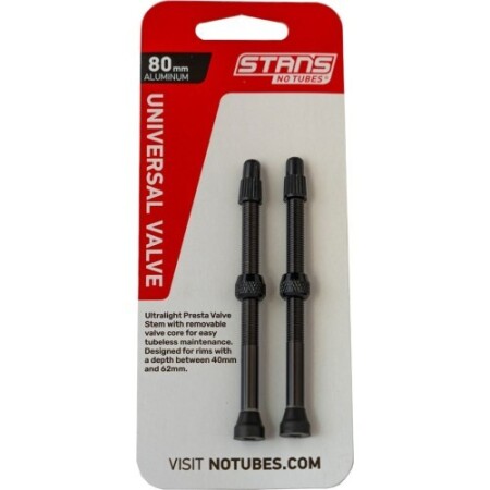 Stan's NoTubes tubeless valf 80mm (siyah) - Stan's NoTubes