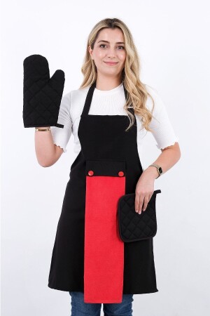 Star Adjustable Hanger Set of 4 Kitchen Aprons with Towels (GLOVE HOLDER) STAR41 - sevilya