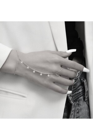 Star Detailed Silver Plated Shahmaran Bracelet 5b189 - Takıconcept