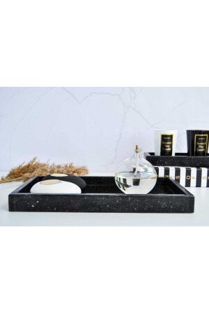 Star Galaxy Black Marble Tray and Presentation Rack KYR-1004 - KYRDESIGN