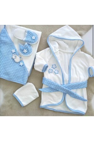 Star Lamb Quilted 4 Piece Towel Bathrobe Set - Nevrankids