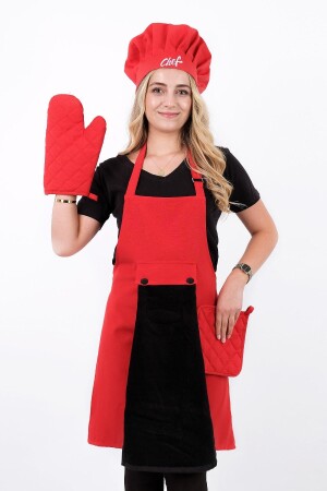 Star Set of 5 Kitchen Aprons with Adjustable Hanger (APRON WITH TOWEL WITH ADJUSTMENT HANGER, HAT, GLOVES, HANDLE) STAR5 - sevilya