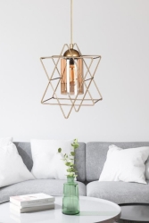 Star Shaped Metal Single Mica Shaped Antique Pendant Lamp Chandelier Hallway Entrance Kitchen Children's Room AAG999AH189 - Art&Gift