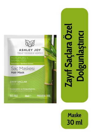 Stärkende und aufpolsternde Haarpflegemaske mit Bambus, speziell für schwaches Haar, 30 ml - Ashley Joy