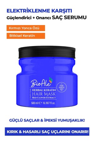 Stärkung, Reparatur, Anti-Frizz-Haarmaske, Kräuterkeratin + Rotklee-Extrakt, 500 ml, GSTH-5 - BioAle Haircare