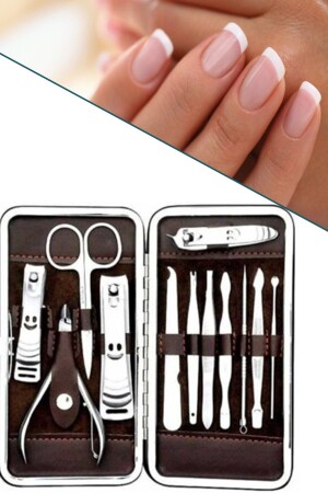 Starmax Bag Nail Clipper Tweezers File 12 Piece Manicure Pedicure Set 1410 - Mobee