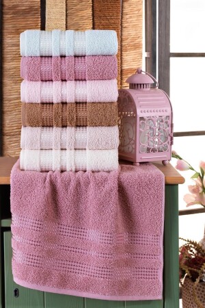 Stars 50x90 Cm 6-Piece Antibacterial Hand and Face Towel | - Binnur Home