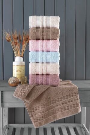 Stars 50x90 Cm Set of 6 Extra Soft Hand and Face Towels | - Binnur Home