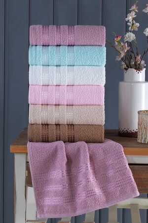 Stars Set of 6 40x70 Cm Hand & Face Towels - Binnur Home