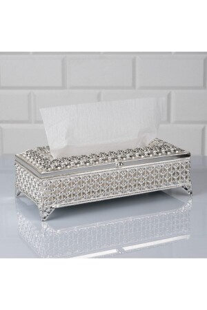 Startseite Figur Z Serviettenbox mit Herz Silber 24x12x8 cm ZEY-MT055G-Y - Zeyve