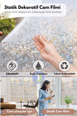Static Frosted Patterned Glass Coating Film Shower Cabin Office Decoration Foil 45cmx100cm - Technojet