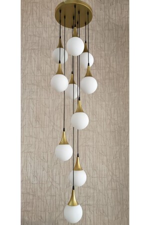 Static Gold Modern Chandelier with 10 Glasses KAFKAS258 - TREND