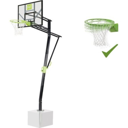 Stationary (concrete-mounted) basketball stand with spring hoop Exit Galaxy - Exit
