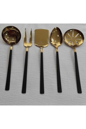 Stayle Black Gold Titanium Serving Set 5 Pieces CMDSSÇ05 - BRONDOFF