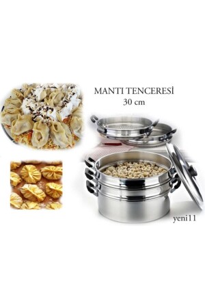 Steamed Ravioli Pot Aluminum 30 Cm Uzbek Kazakh Ravioli Pot MTA2 - yeni11