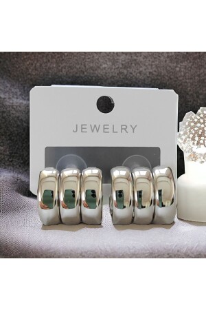 Steel 3 Domed Hoop Earrings - Icon Accessories